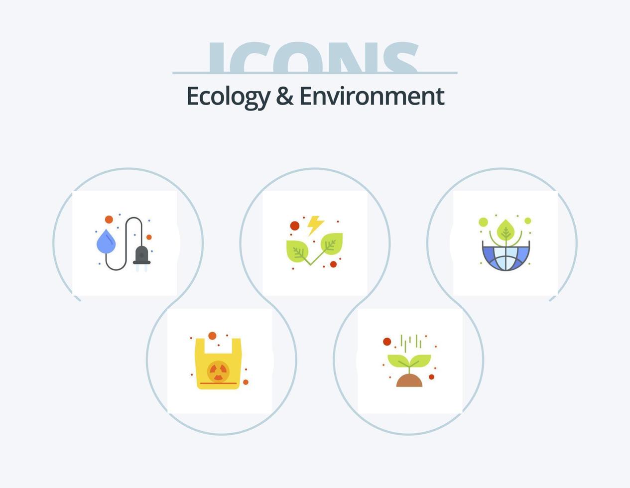 ecología y ambiente plano icono paquete 5 5 icono diseño. verde. naturaleza. industria. natural. hoja vector