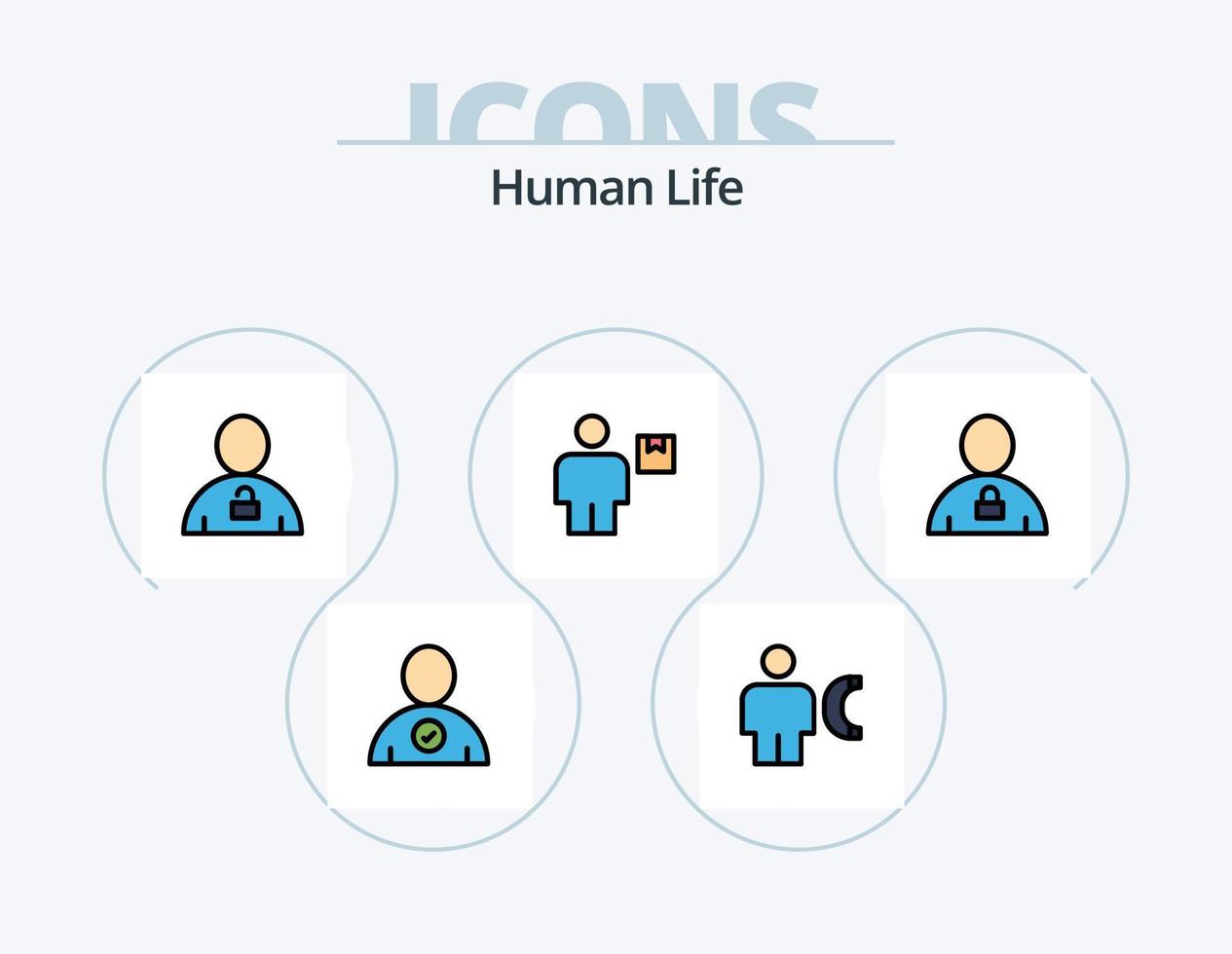Human Line Filled Icon Pack 5 Icon Design. pot. human. human. body. user vector