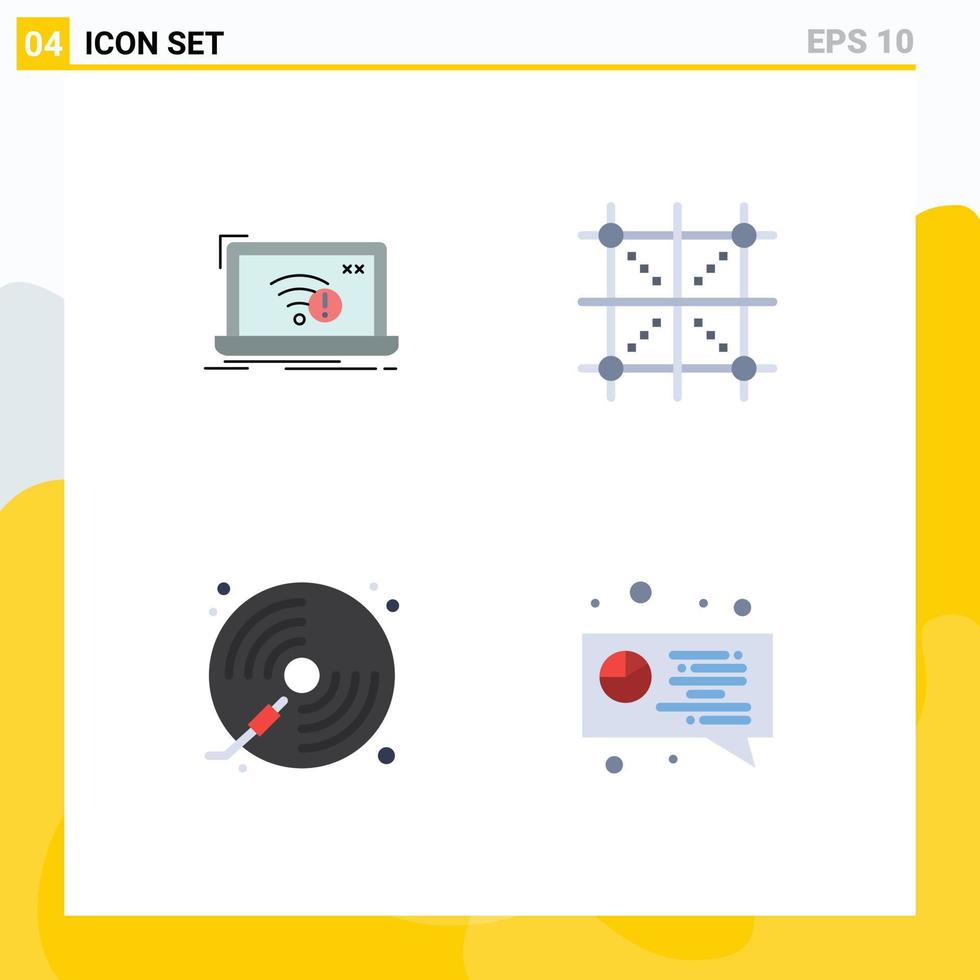 Pack of 4 creative Flat Icons of connection rule lost design cd Editable Vector Design Elements