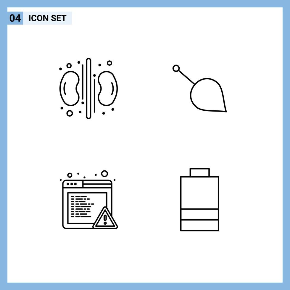 4 User Interface Line Pack of modern Signs and Symbols of care alert medical crypto error Editable Vector Design Elements