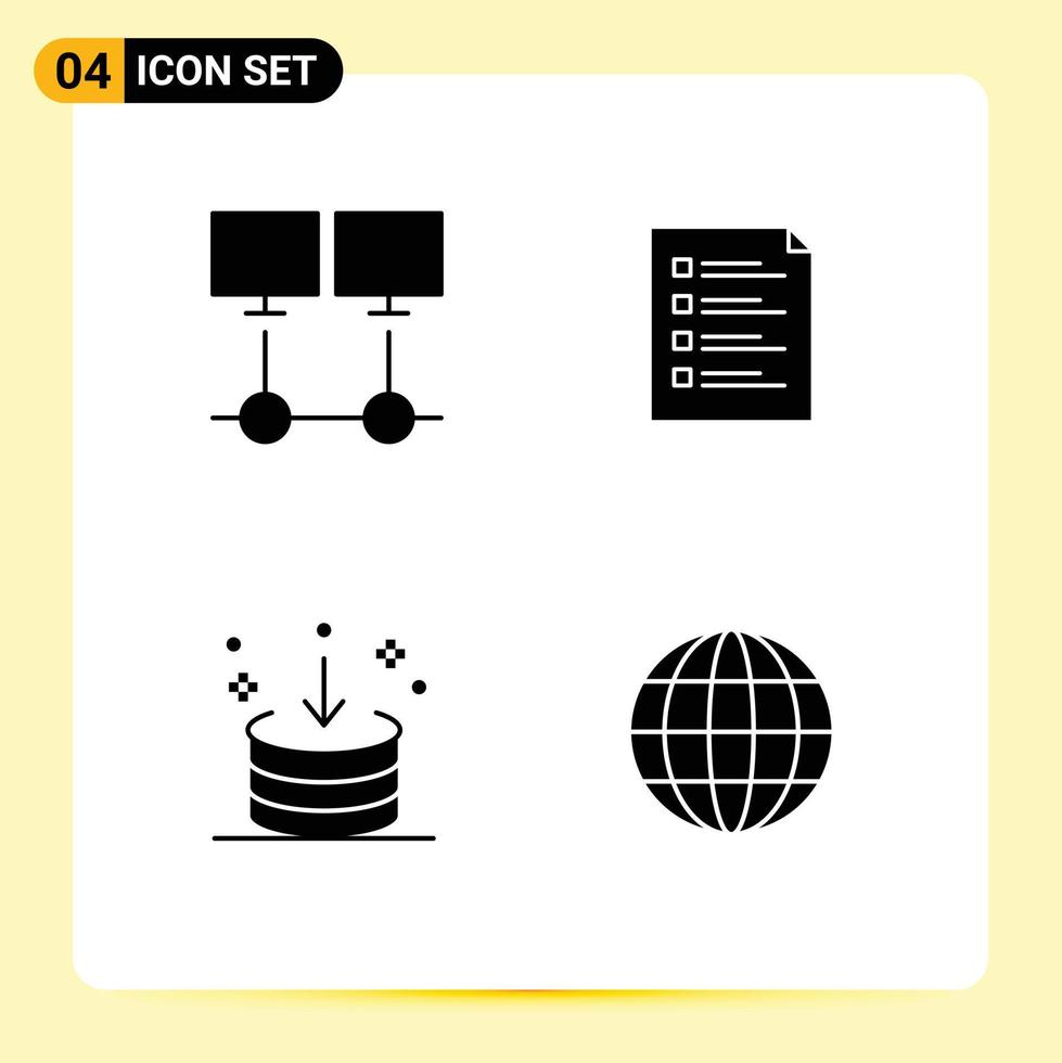 Universal Solid Glyph Signs Symbols Of Connect Page Network Check Universal Solid Glyph Signs Symbols Of Connect Page Network Check