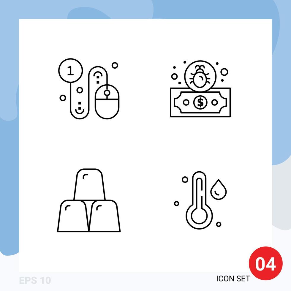 4 Line concept for Websites Mobile and Apps business business pay payment gold Editable Vector Design Elements