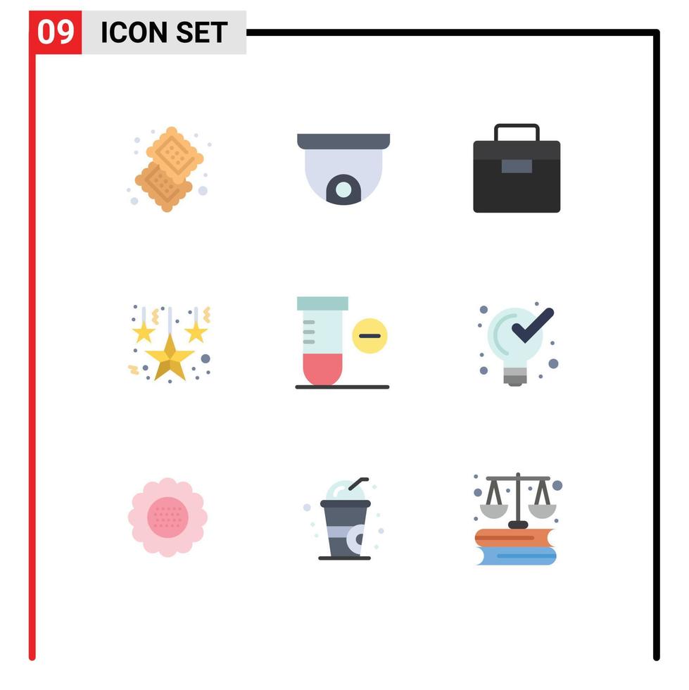 Universal Icon Symbols Group of 9 Modern Flat Colors of space minus box hanging stars christmas Editable Vector Design Elements