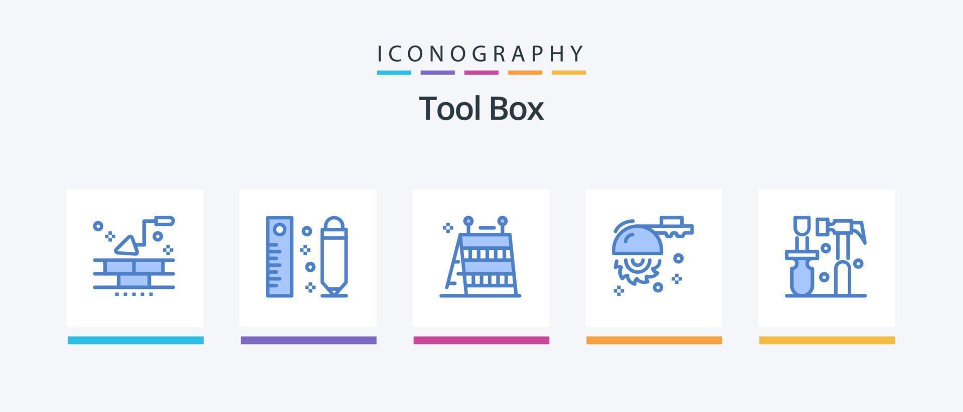 Tools Blue 5 Icon Pack Including hammer. saw. barrier. cutting. blade. Creative Icons Design vector