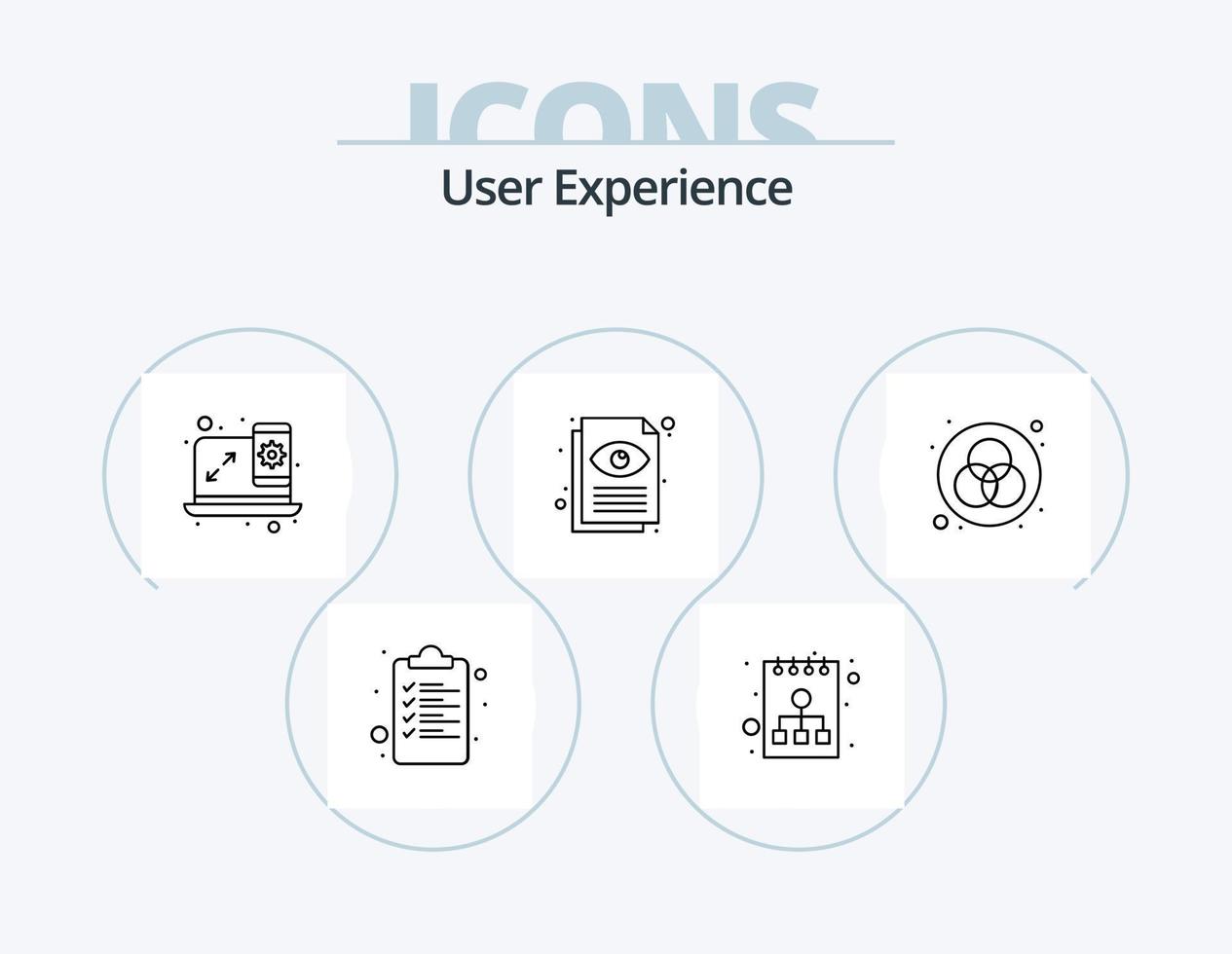 User Experience Line Icon Pack 5 Icon Design. shield. antivirus. interface. puzzle. research vector