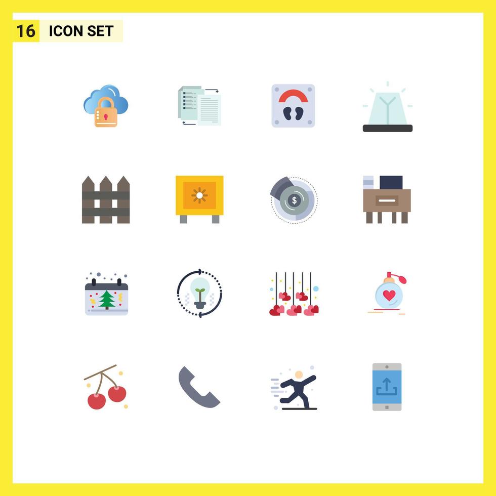 Stock Vector Icon Pack of 16 Line Signs and Symbols for barricade emergency shareit bell wellness Editable Pack of Creative Vector Design Elements