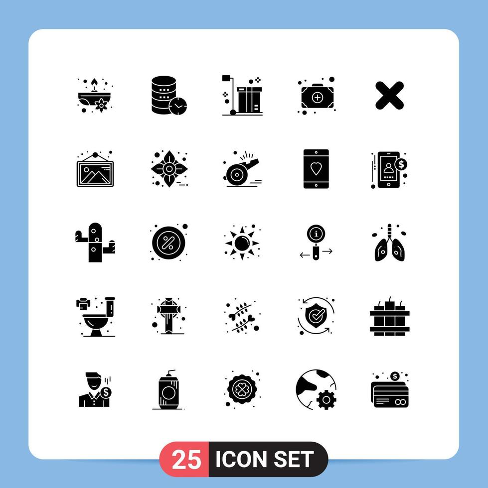 Stock Vector Icon Pack of 25 Line Signs and Symbols for delete add watch bag packaging Editable Vector Design Elements