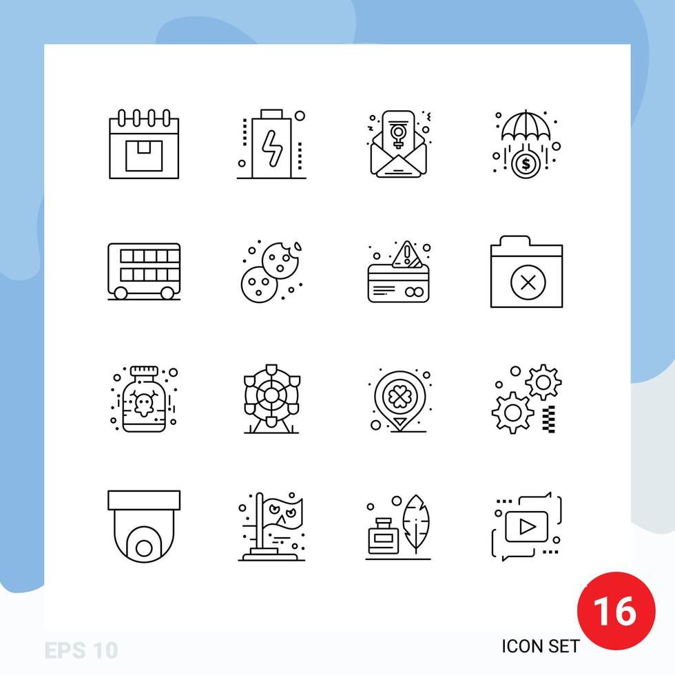 Pictogram Set of 16 Simple Outlines of decker investment level invest funds Editable Vector Design Elements