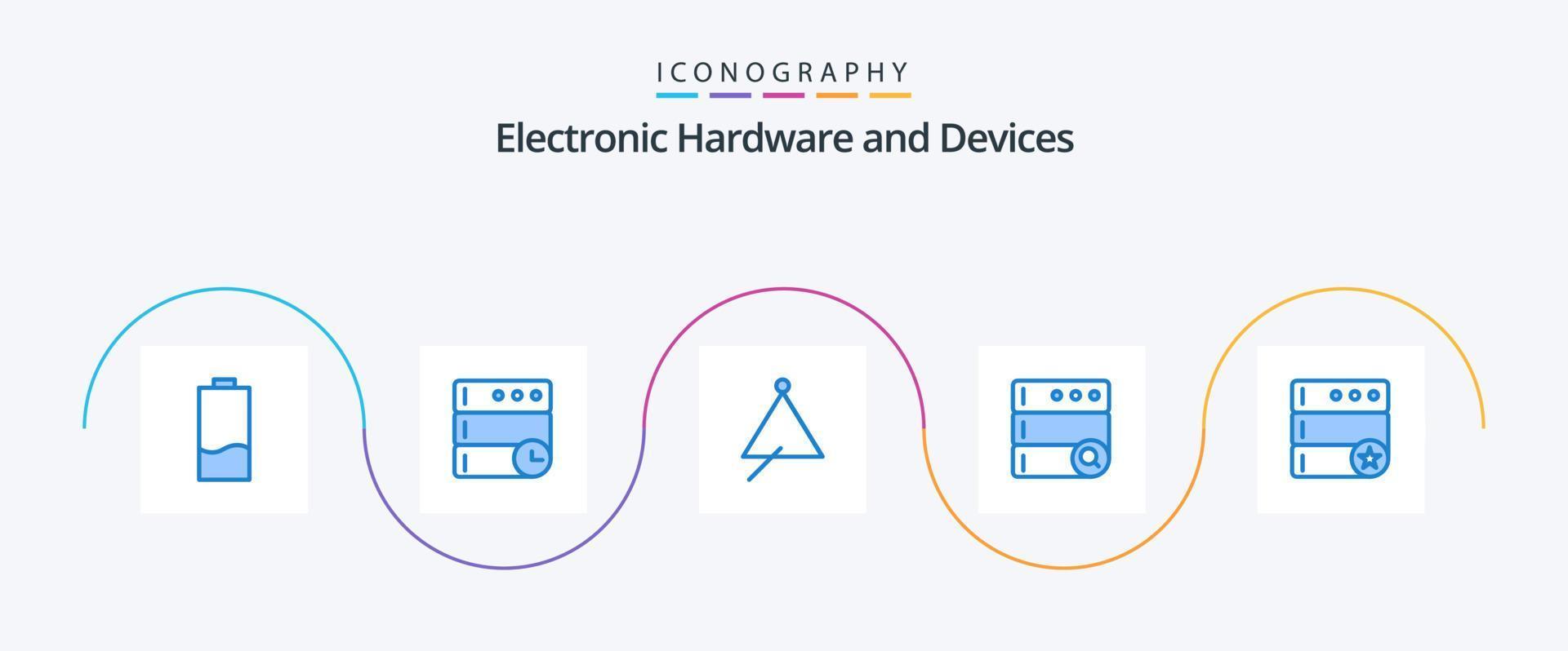 dispositivos azul 5 5 icono paquete incluso favorito. servidor. audio. buscar. triángulo vector