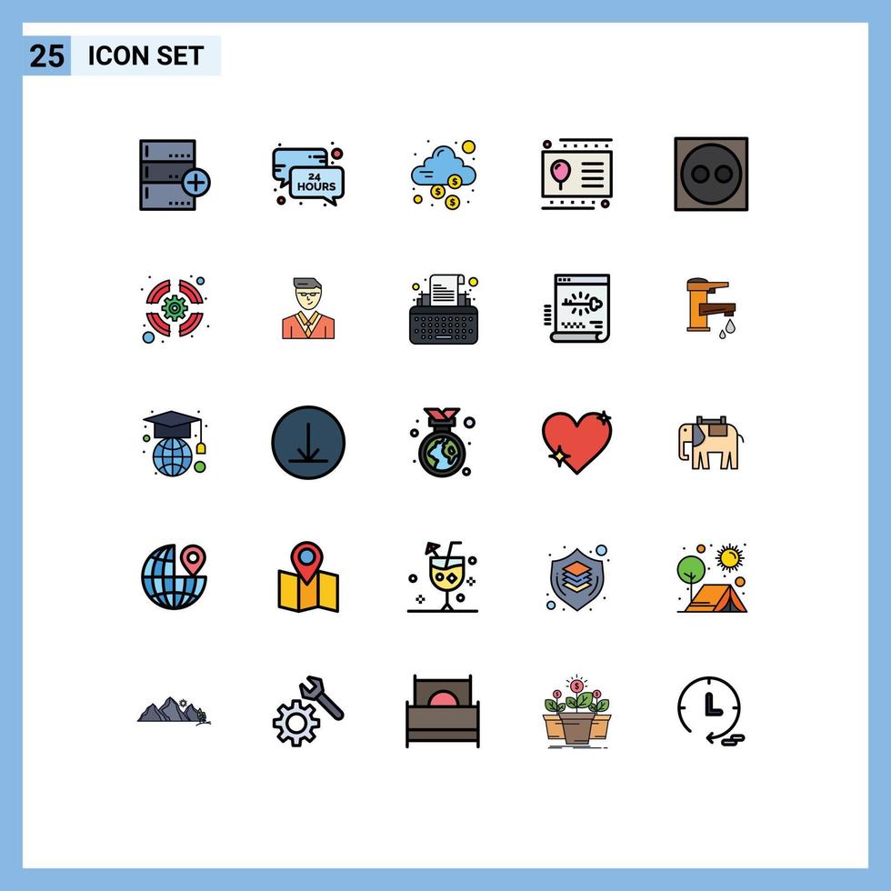25 Creative Icons Modern Signs and Symbols of party holiday message gift card dollar Editable Vector Design Elements