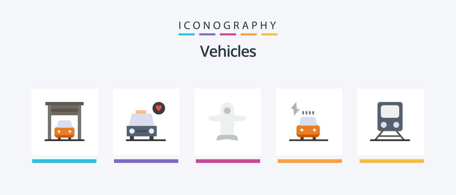 vehículos plano 5 5 icono paquete incluso transporte. ferrocarril. transporte. carril. eléctrico. creativo íconos diseño vector