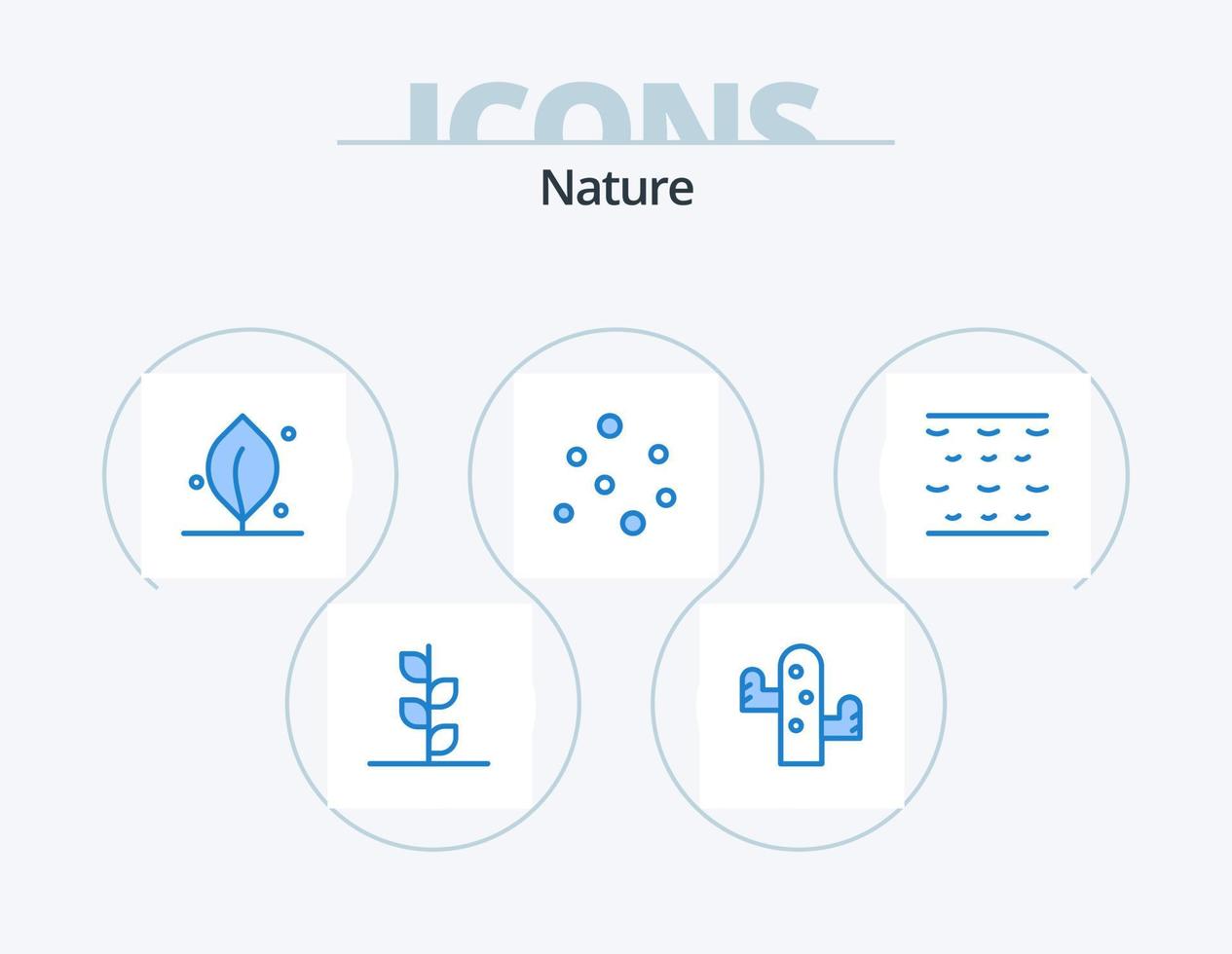 naturaleza azul icono paquete 5 5 icono diseño. . agua. ecología. mar. burbujas vector