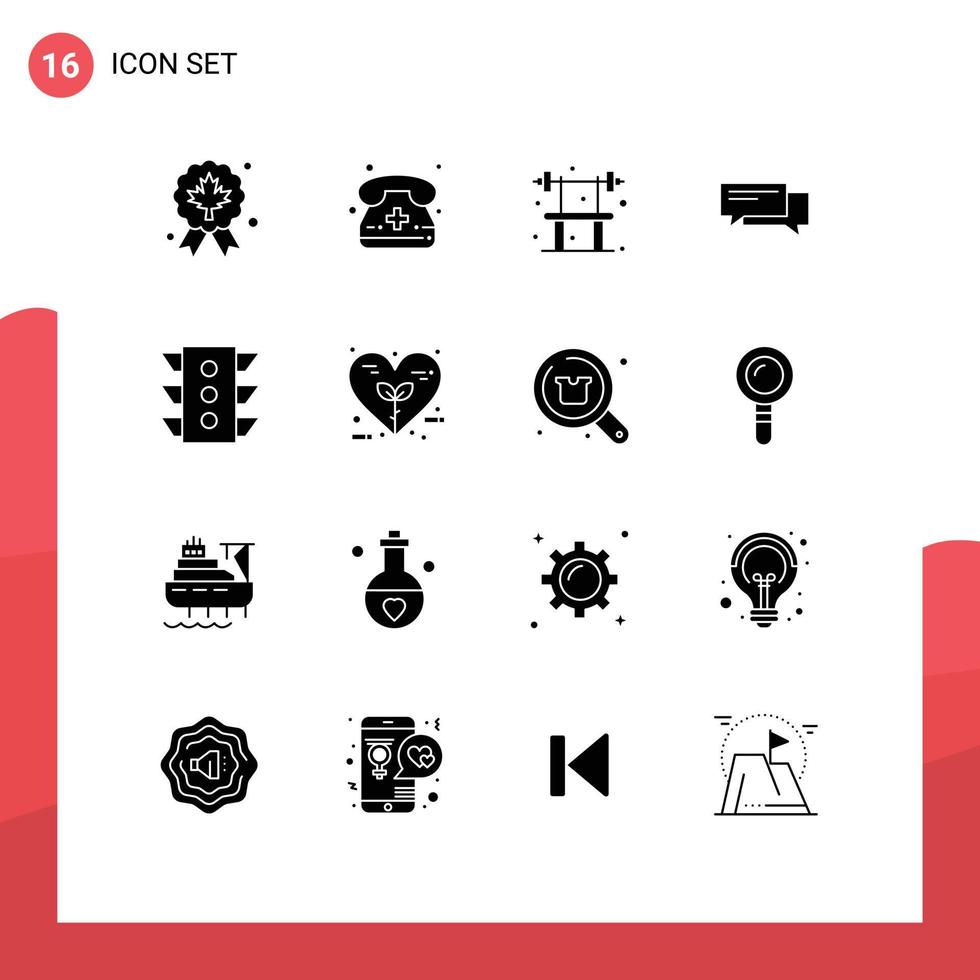 paquete de dieciséis moderno sólido glifos señales y símbolos para web impresión medios de comunicación tal como social comunicación banco burbujas charla editable vector diseño elementos