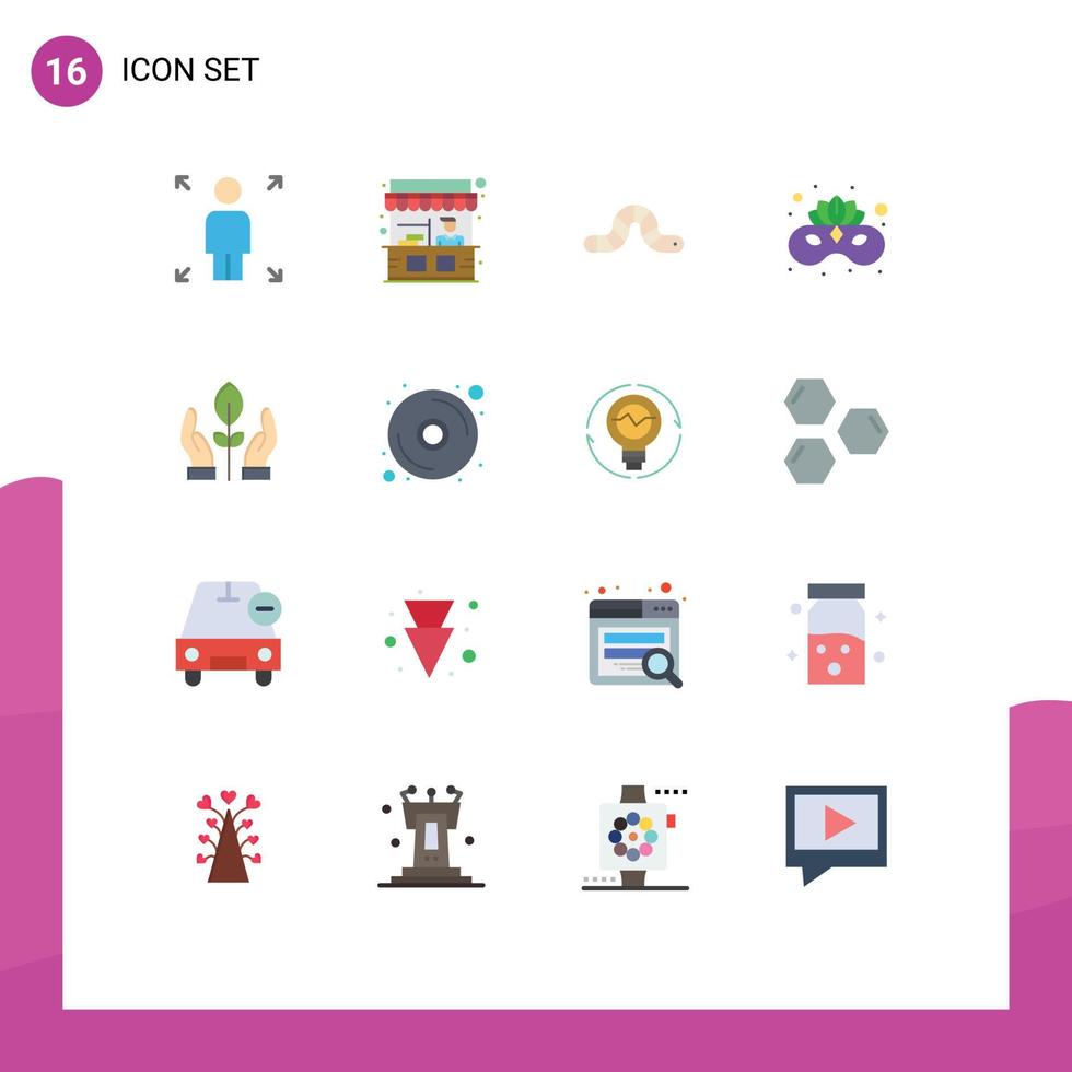conjunto de dieciséis moderno ui íconos símbolos señales para mano conservación error cara máscara disfraz editable paquete de creativo vector diseño elementos