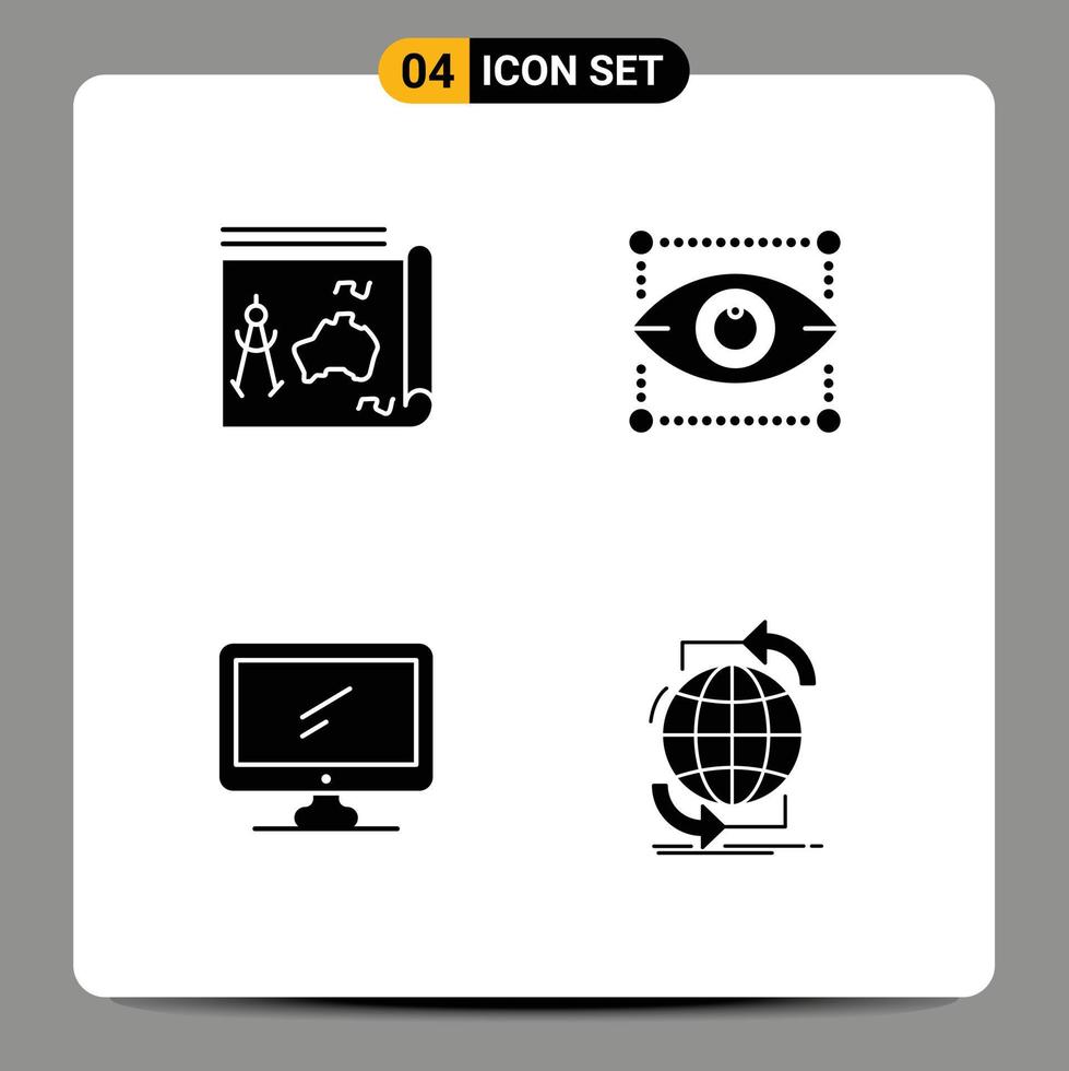 Creative Icons Modern Signs and Symbols of map computer book design device Editable Vector Design Elements