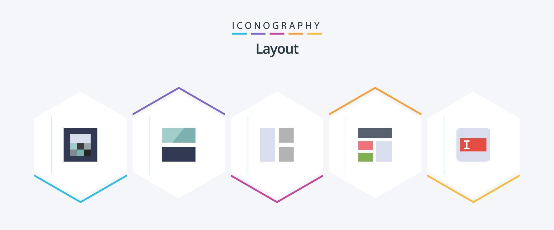 Layout 25 Flat icon pack including . layout. image. form. image vector
