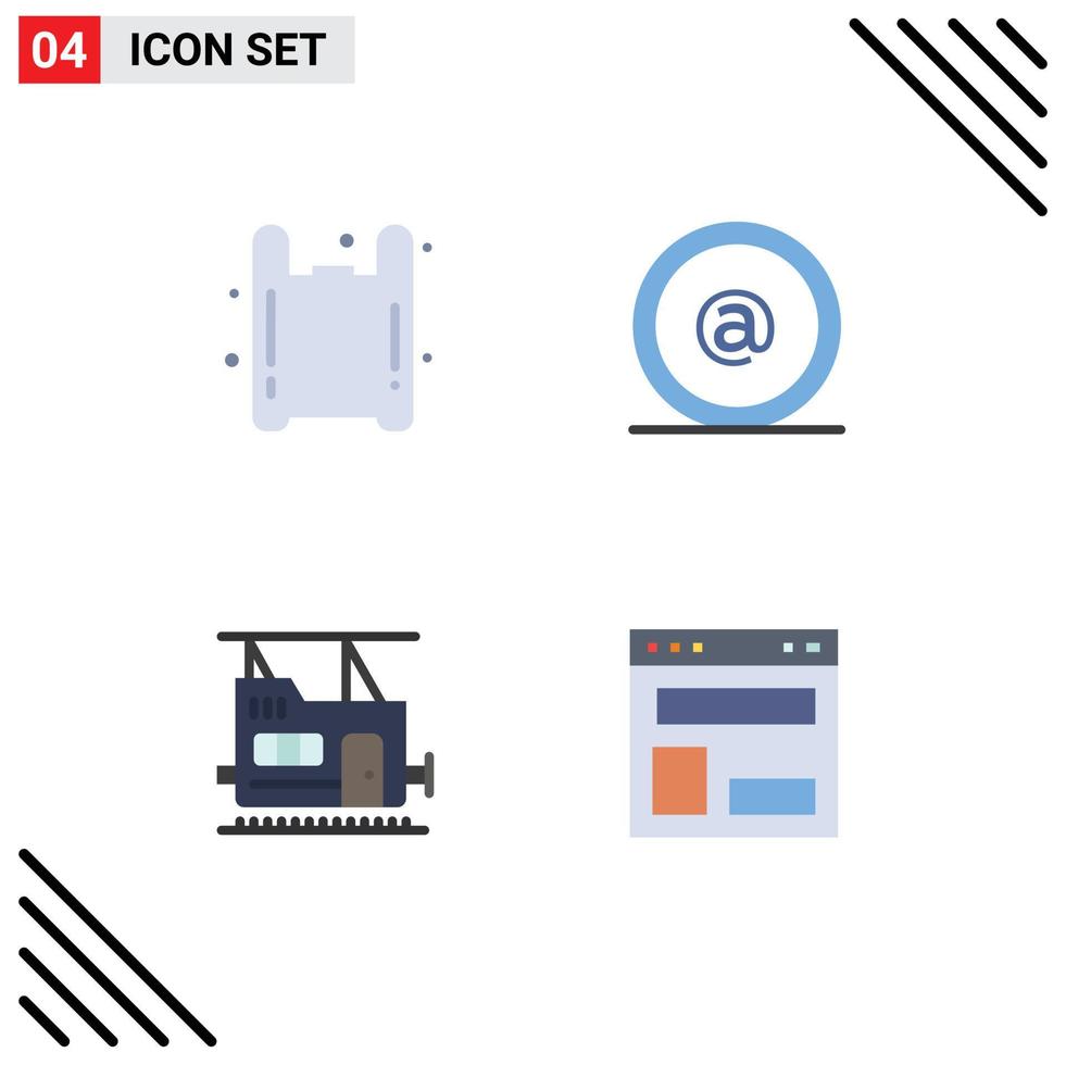 4 Creative Icons Modern Signs and Symbols of bag train pollution id blog layout Editable Vector Design Elements