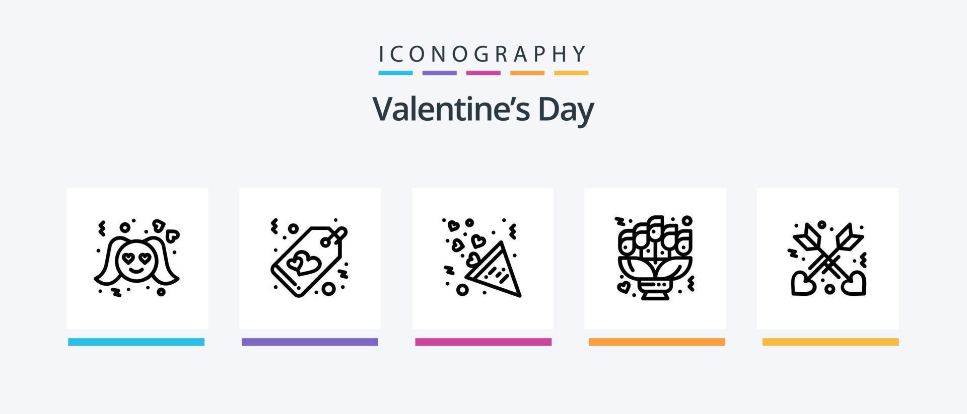 Valentines Day Line 5 Icon Pack Including web. love. affection. internet. love. Creative Icons Design vector