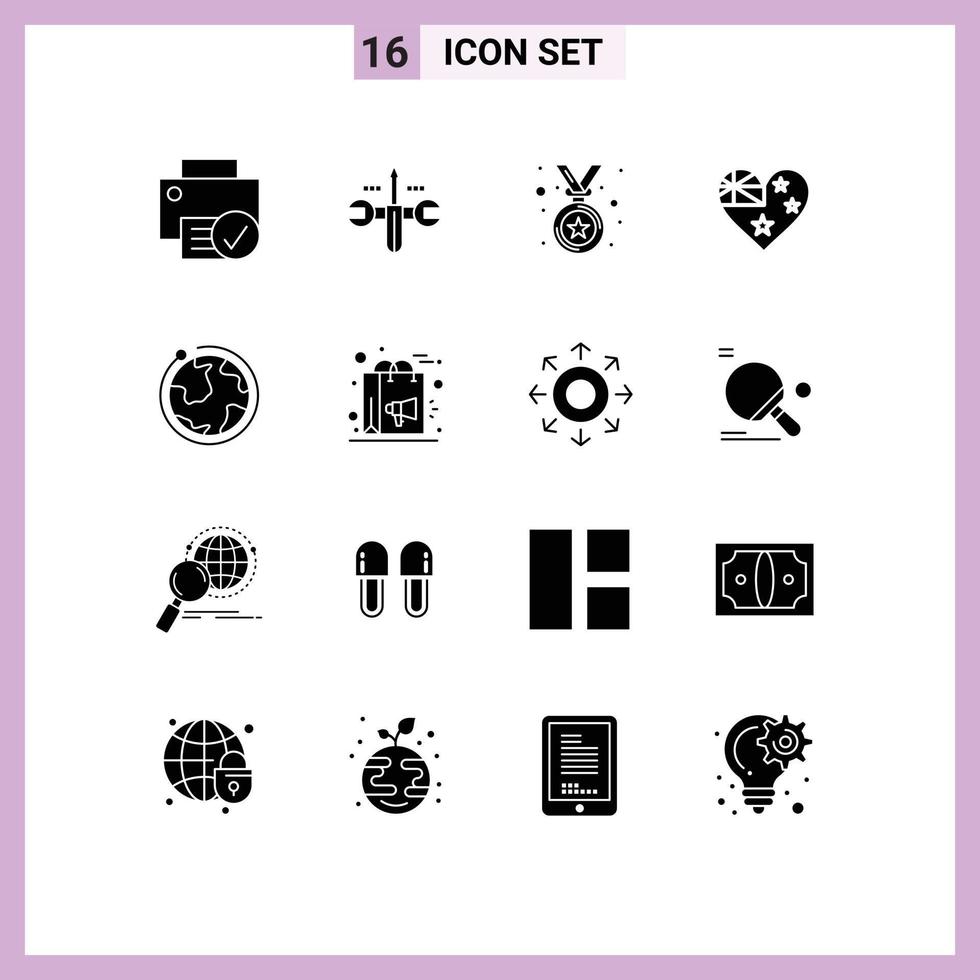 User Interface Pack of 16 Basic Solid Glyphs of world nation toolings flag australia Editable Vector Design Elements