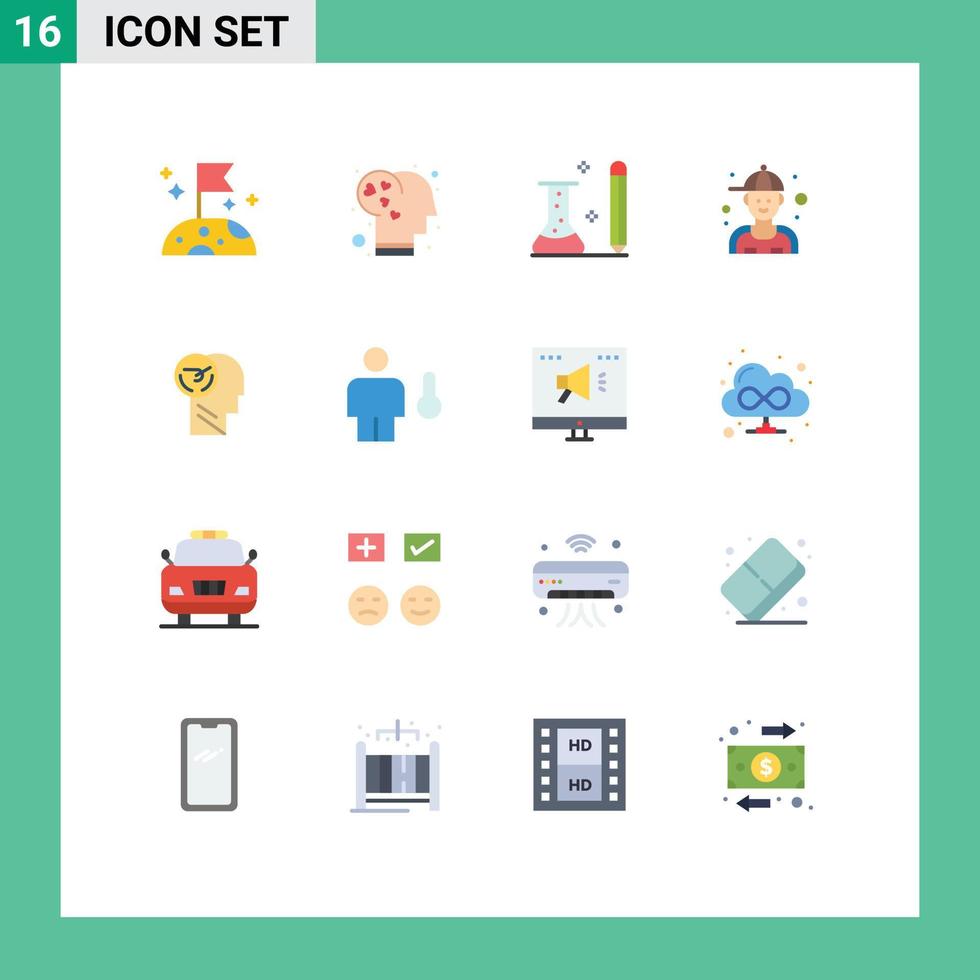 16 Creative Icons Modern Signs and Symbols of brain repair information plumber man Editable Pack of Creative Vector Design Elements