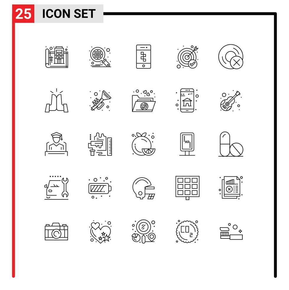 25 Creative Icons Modern Signs and Symbols of devices target application success achievement Editable Vector Design Elements