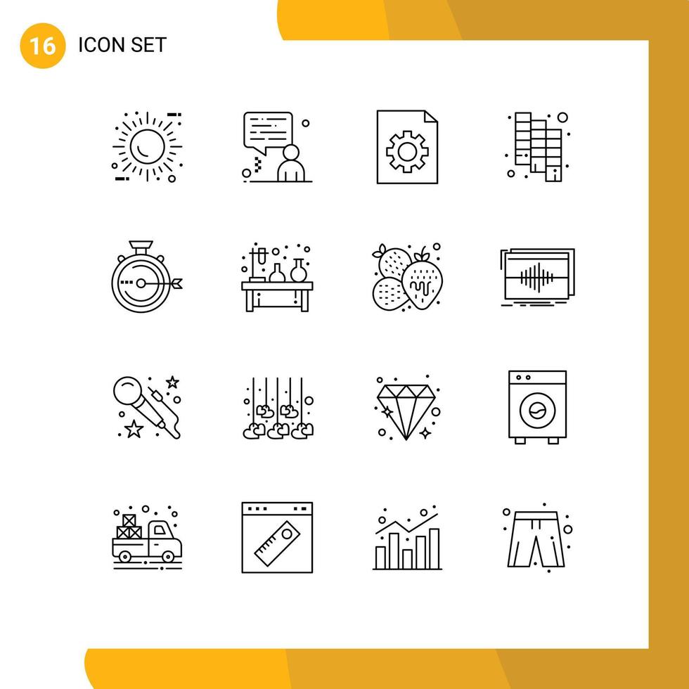 16 Creative Icons Modern Signs and Symbols of release management control launch design Editable Vector Design Elements