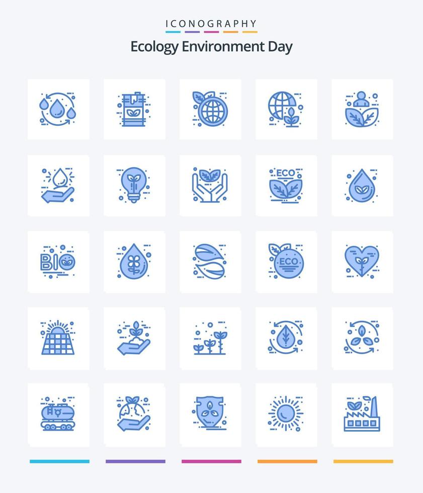 Creative Ecology 25 Blue icon pack  Such As energy. green. fuel. earth. world eco vector