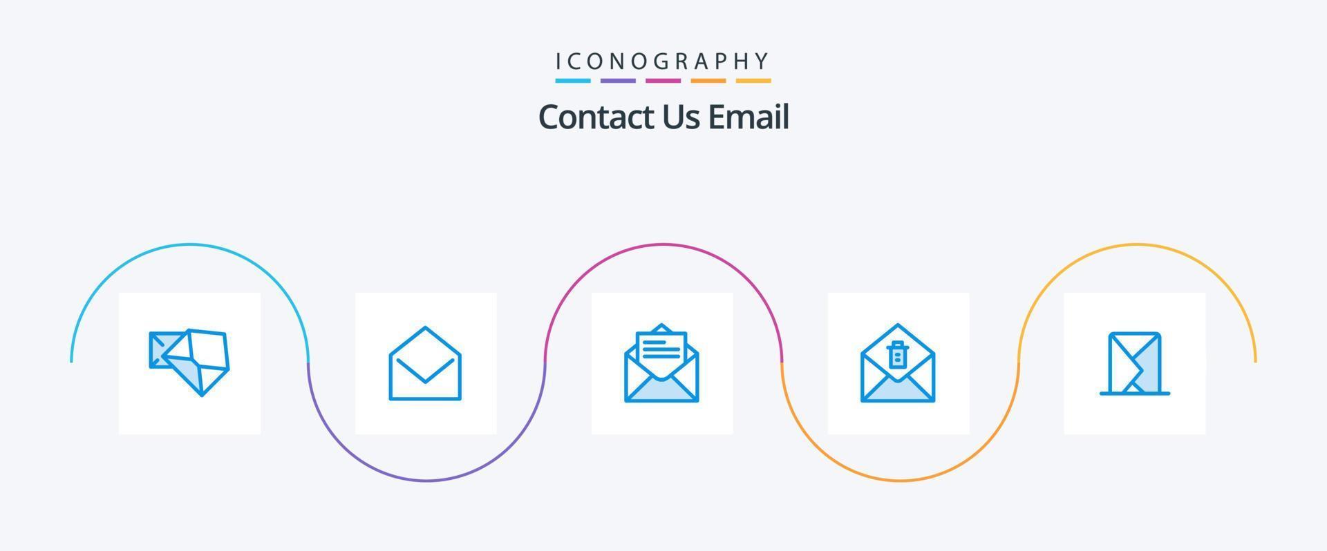 Email Blue 5 Icon Pack Including . sent. mail. message. envelope vector