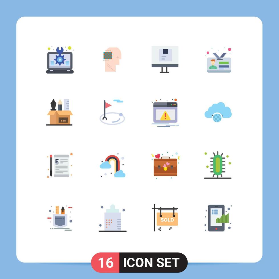 Stock Vector Icon Pack of 16 Line Signs and Symbols for id card card business business online Editable Pack of Creative Vector Design Elements