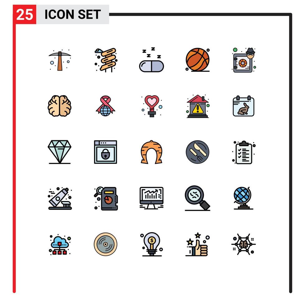 Set of 25 Modern UI Icons Symbols Signs for safe deposit medical box father Editable Vector Design Elements