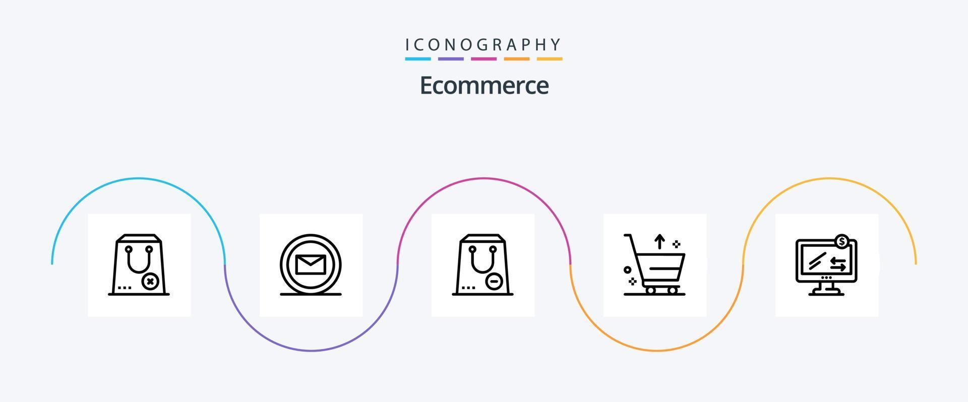 Ecommerce Line 5 Icon Pack Including online. e. commerce. commerce. purchase vector