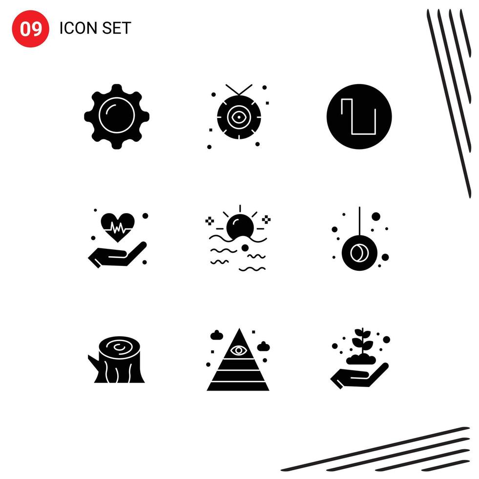 9 9 creativo íconos moderno señales y símbolos de cielo corazón occidental seguro mano editable vector diseño elementos