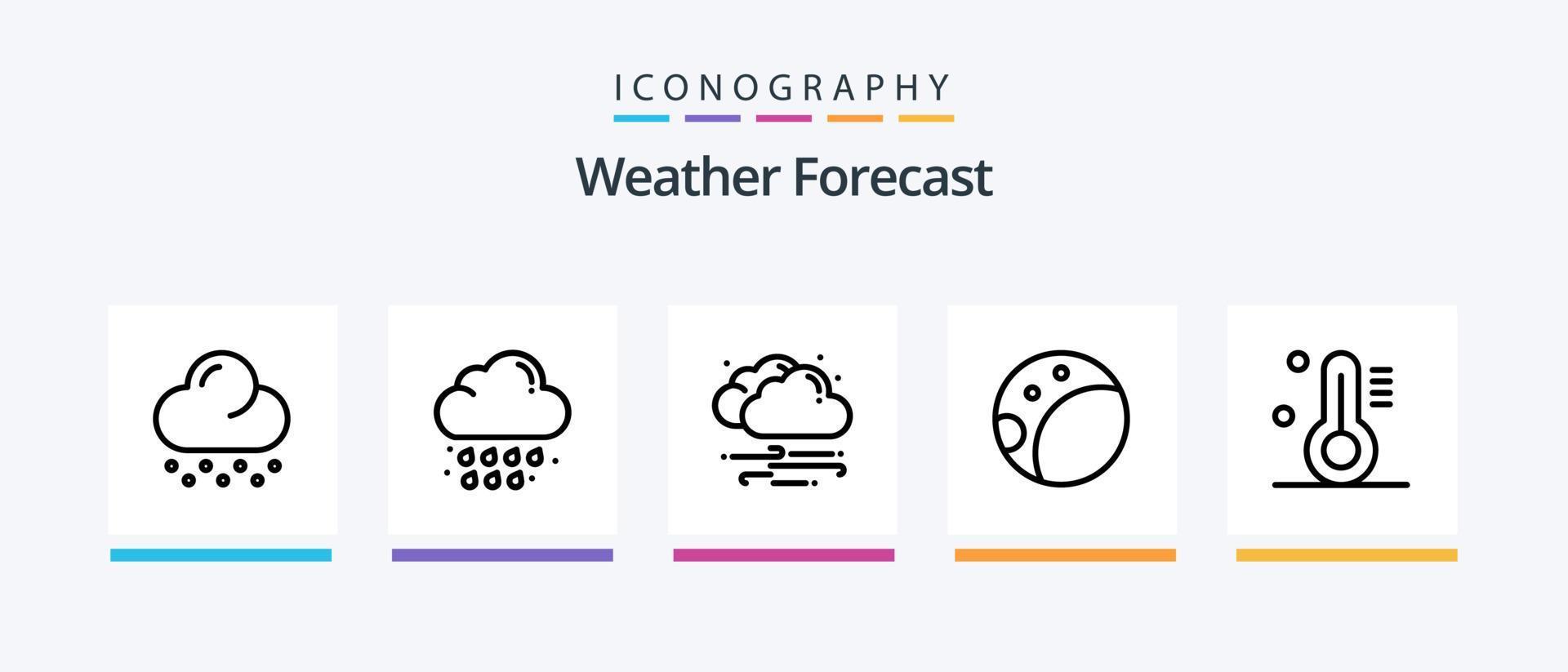 clima línea 5 5 icono paquete incluso Luna. nube. día. clima. nube. creativo íconos diseño vector