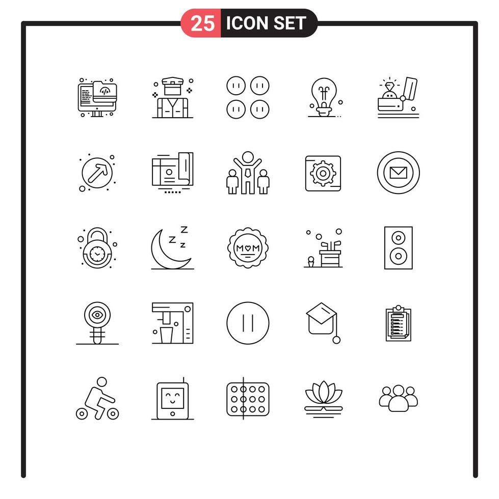Universal Icon Symbols Group of 25 Modern Lines of proposal event buttons celebration education Editable Vector Design Elements