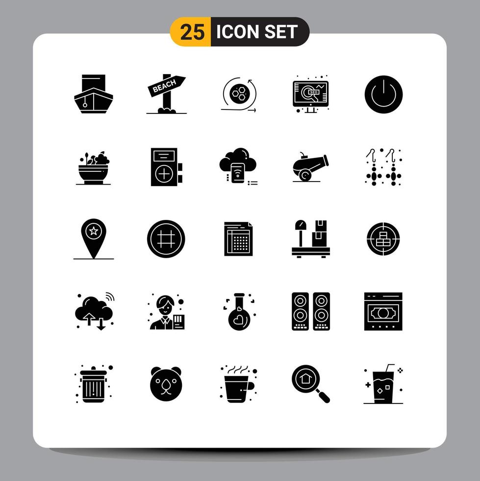 Set of 25 Modern UI Icons Symbols Signs for eco web vacation seo scince Editable Vector Design Elements