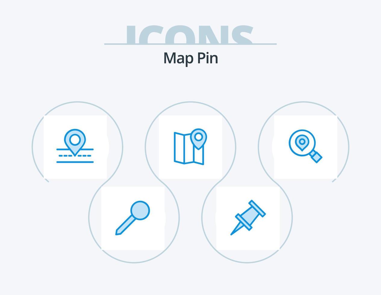 Map Pin Blue Icon Pack 5 Icon Design. location. search. way. research. marker vector