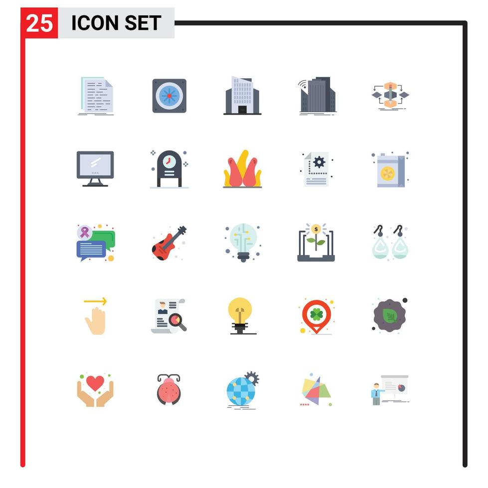 Set of 25 Modern UI Icons Symbols Signs for design urban building smart city Editable Vector Design Elements