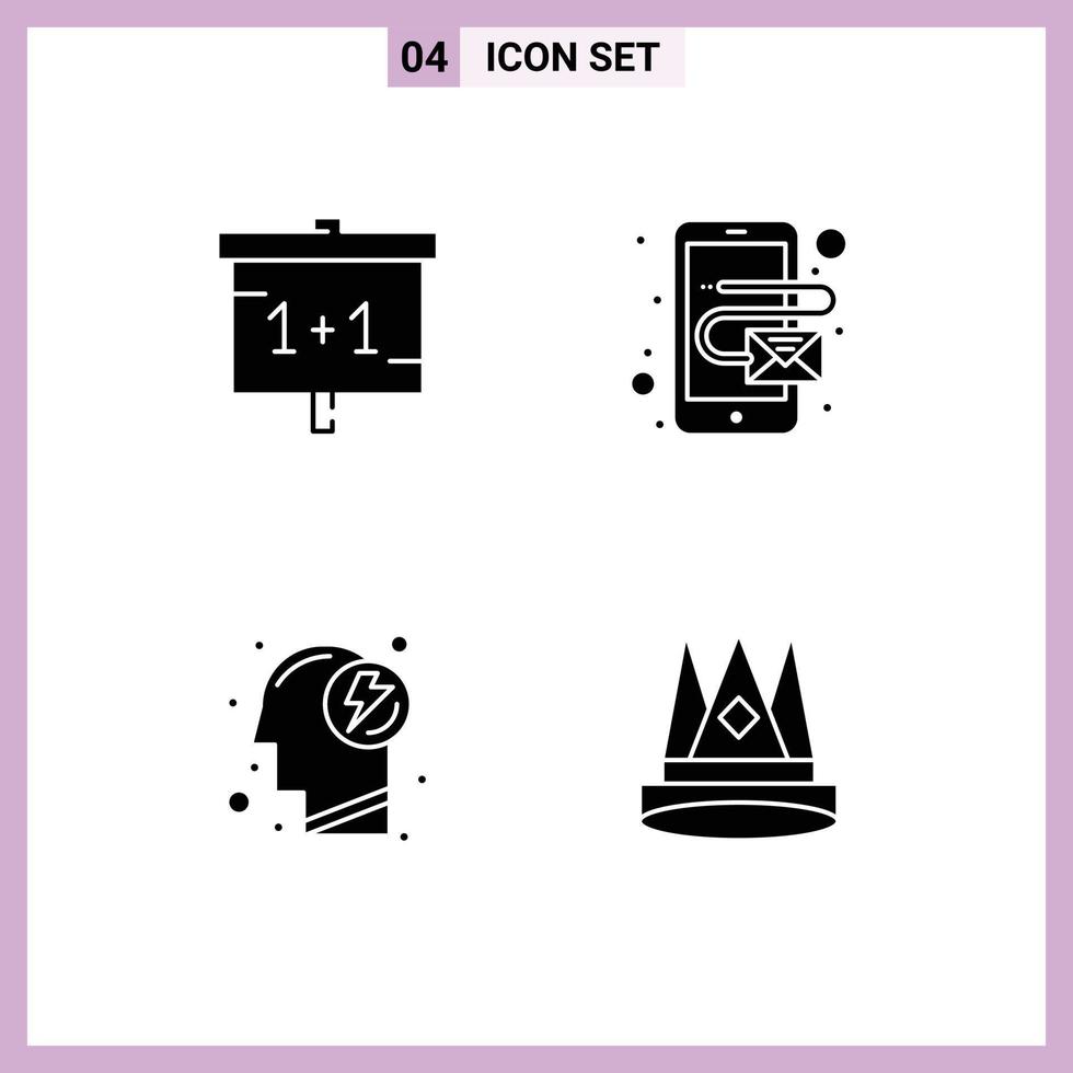 Solid Glyph concept for Websites Mobile and Apps education mind study mobile crown Editable Vector Design Elements