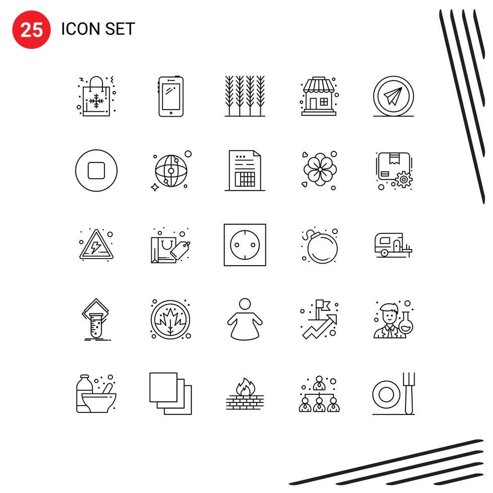 25 Thematic Vector Lines and Editable Symbols of launch airplane samsung sale shop Editable Vector Design Elements