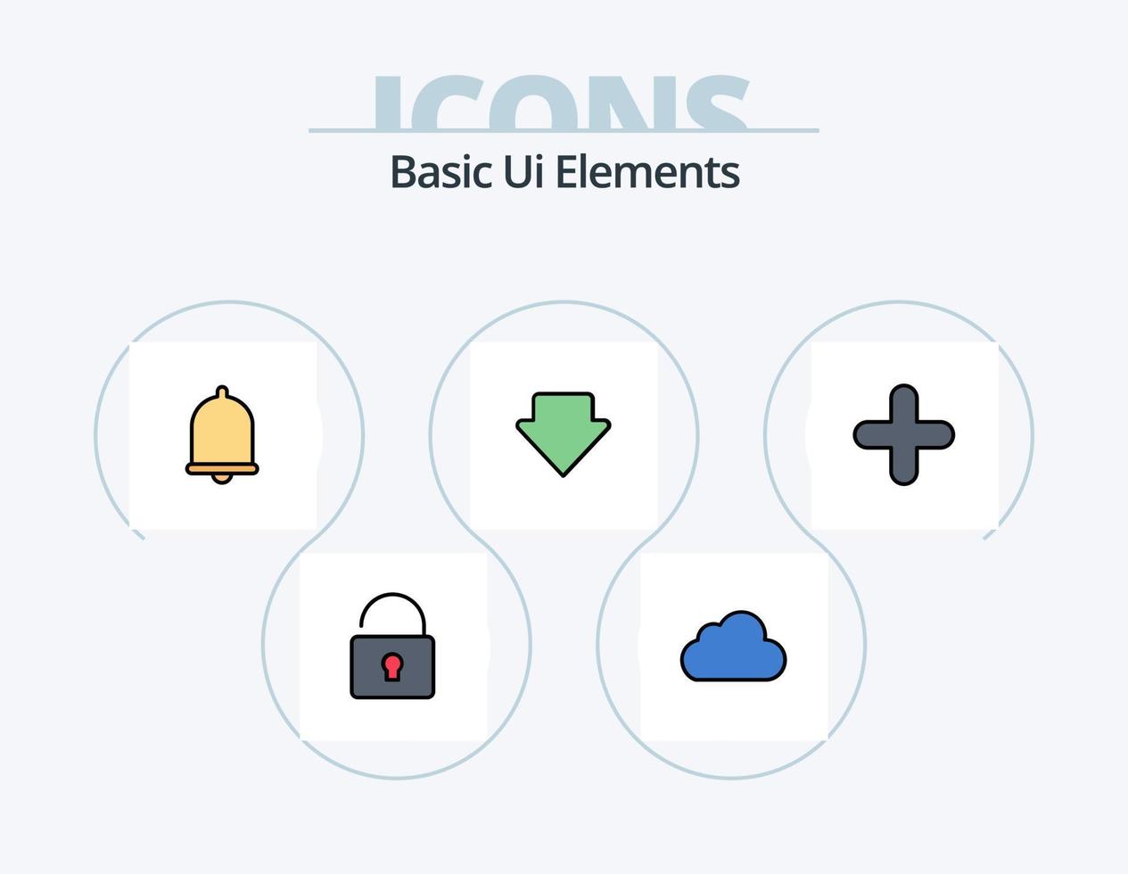 Basic Ui Elements Line Filled Icon Pack 5 Icon Design. danger. ineternet. plus. map. world vector