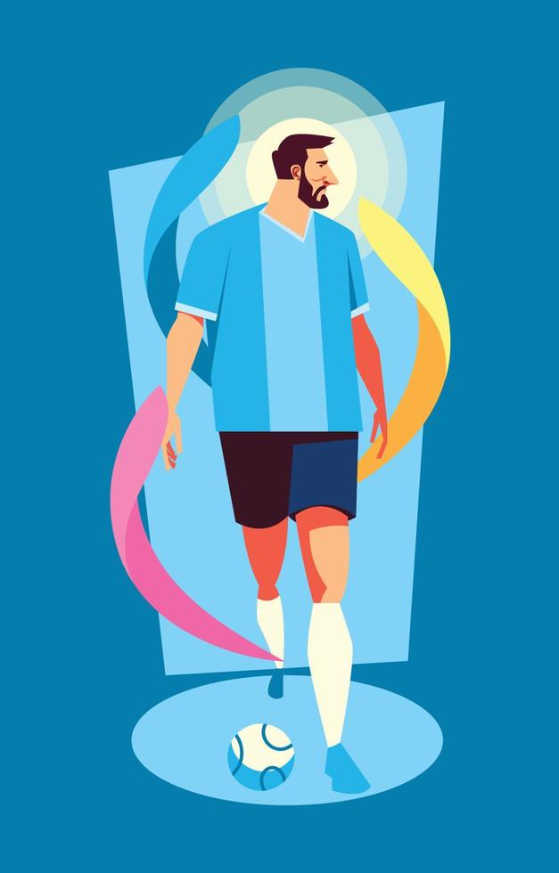 A Man With a Football Shirt Like Lionel Messi vector