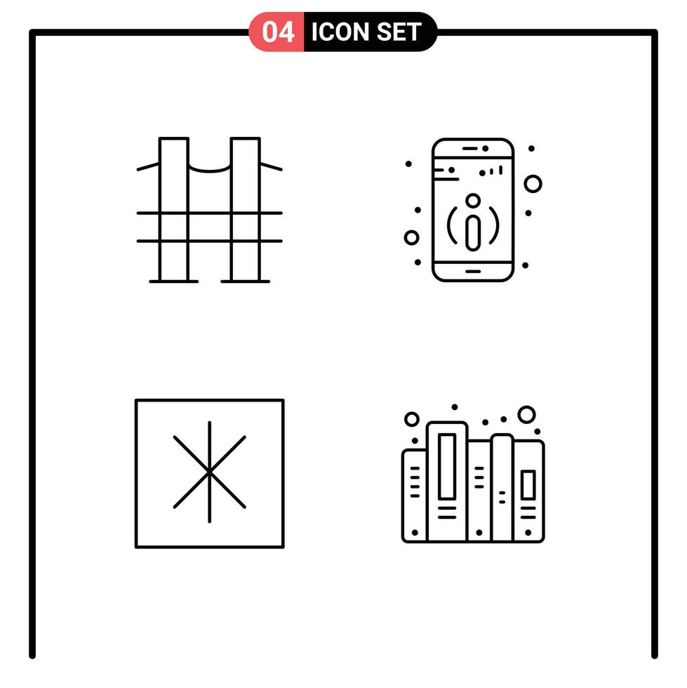Modern Set of 4 Filledline Flat Colors Pictograph of bridge refrigerator road more data Editable Vector Design Elements