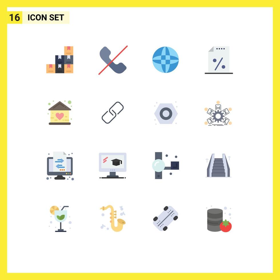 Universal Icon Symbols Group of 16 Modern Flat Colors of home building internet baby payment Editable Pack of Creative Vector Design Elements