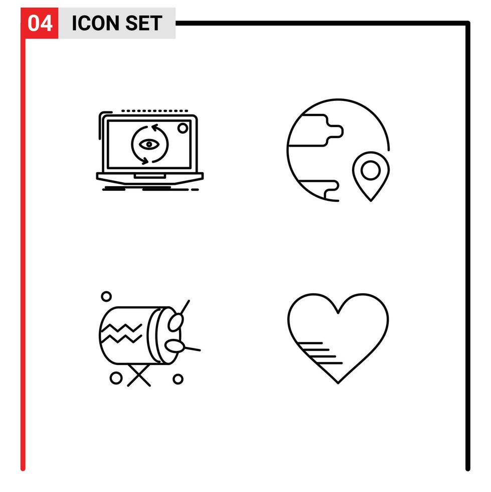 User Interface Pack of 4 Basic Filledline Flat Colors of app shipping software destination baraban Editable Vector Design Elements