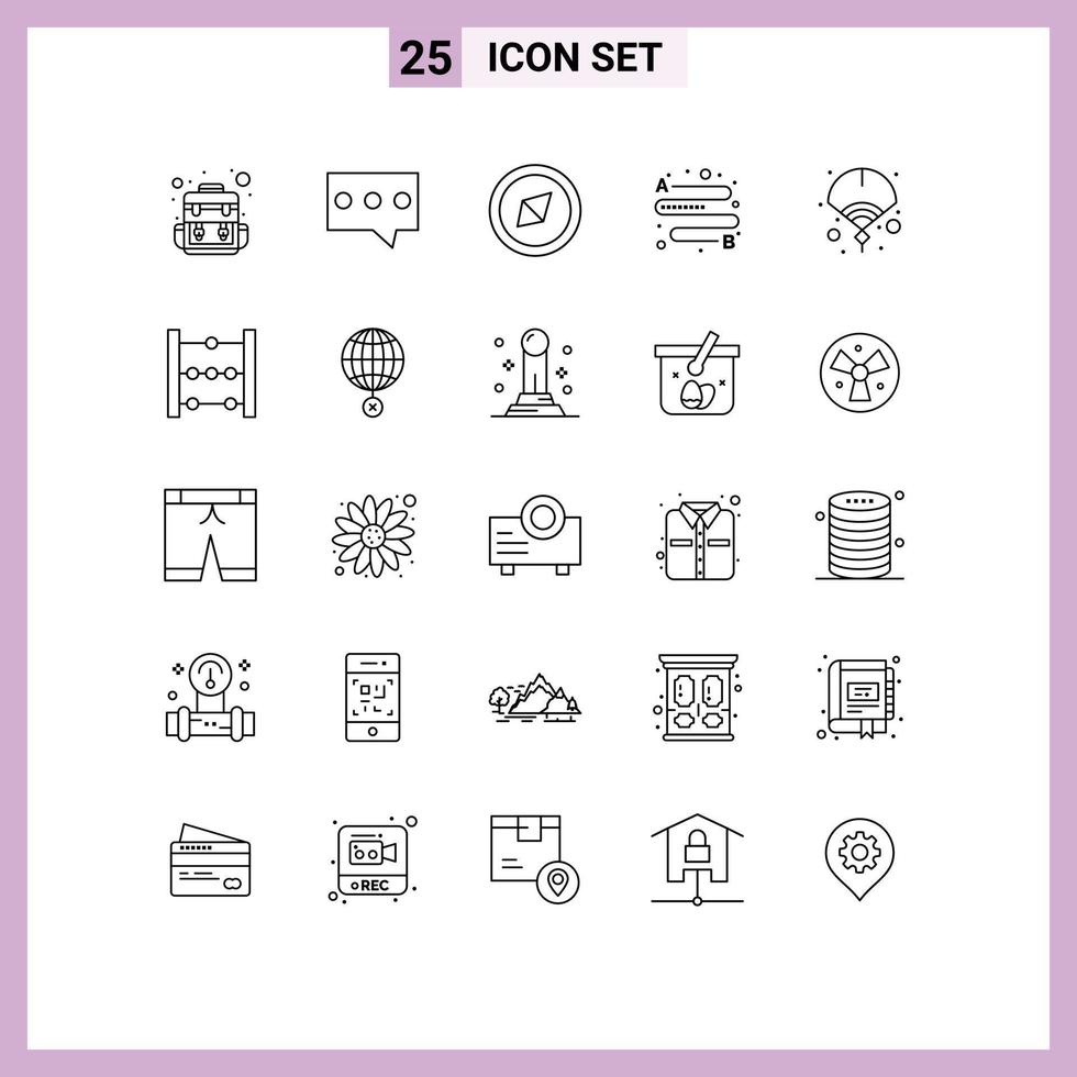 Modern Set of 25 Lines and symbols such as education year symbol new chinese Editable Vector Design Elements