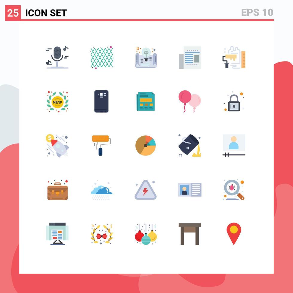 25 Creative Icons Modern Signs and Symbols of paint read document office article Editable Vector Design Elements