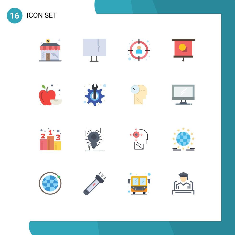 16 Creative Icons Modern Signs and Symbols of school education warning device target Editable Pack of Creative Vector Design Elements