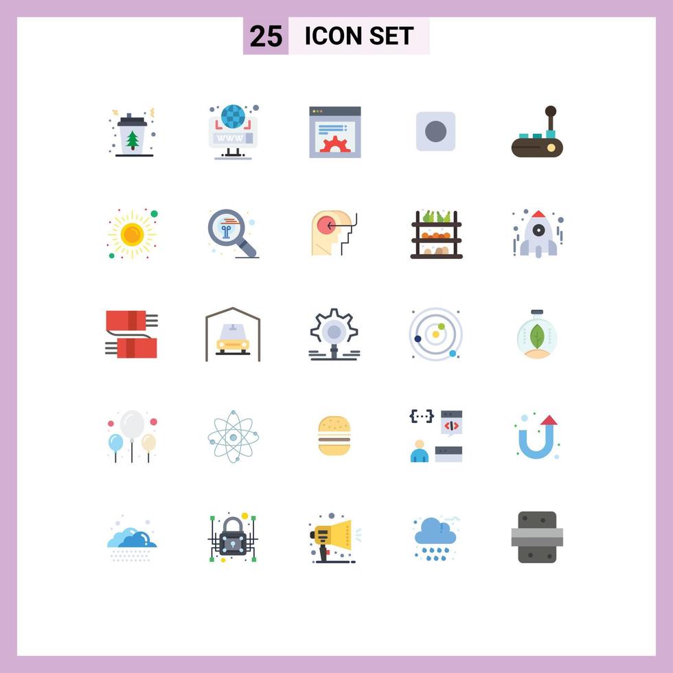 25 User Interface Flat Color Pack of modern Signs and Symbols of joy stick controller web maximize app Editable Vector Design Elements