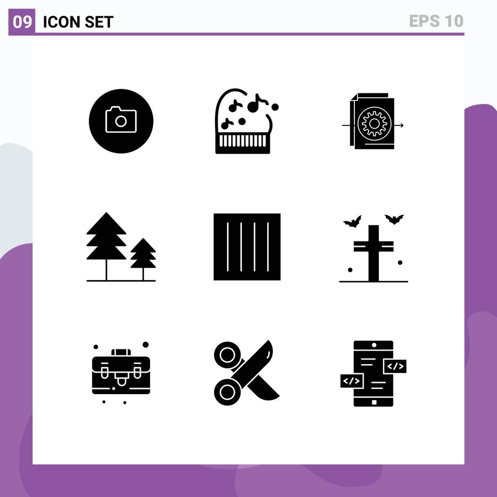 Pack of 9 Modern Solid Glyphs Signs and Symbols for Web Print Media such as dry clothing file care holiday Editable Vector Design Elements