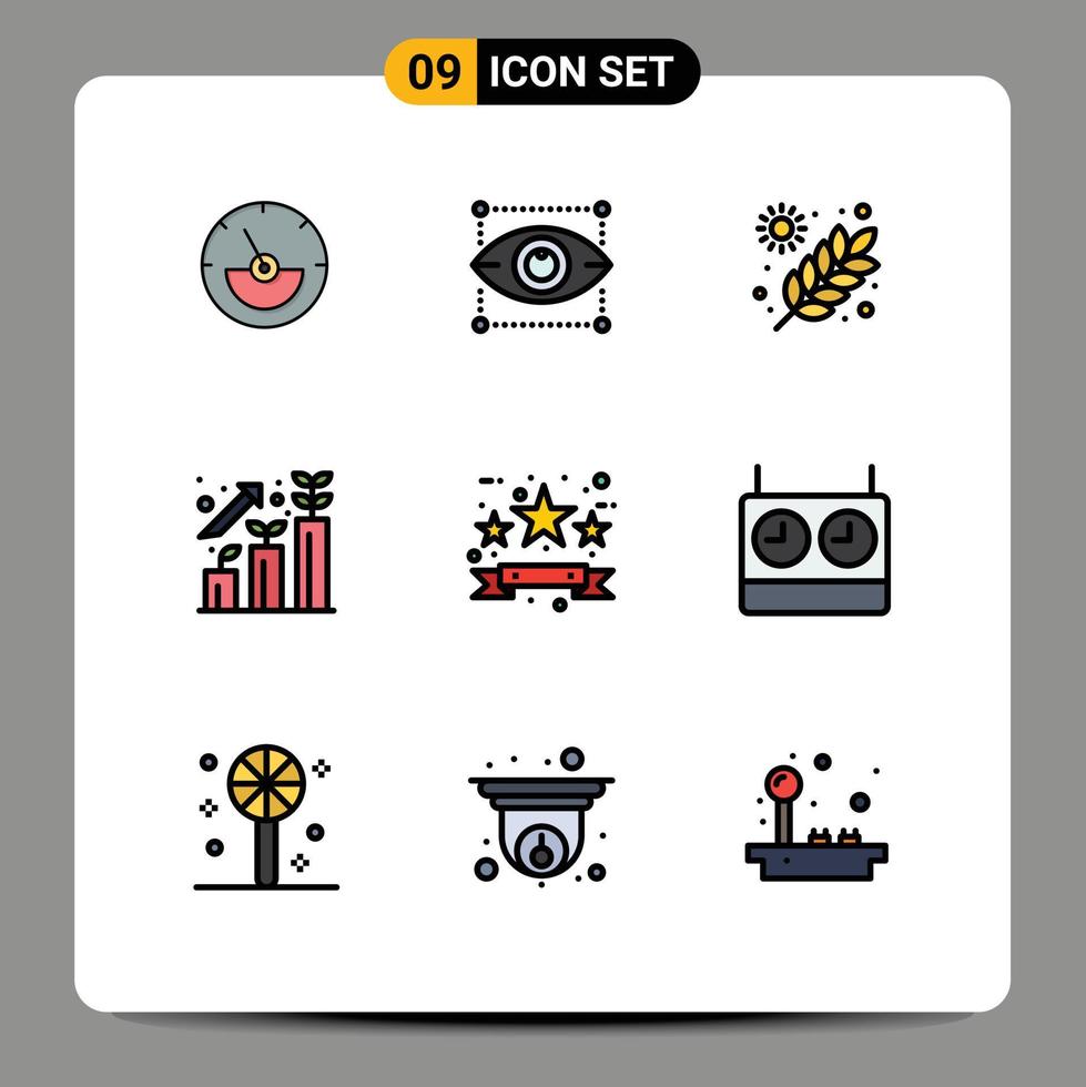 Set of 9 Modern UI Icons Symbols Signs for commerce profit agriculture growth business Editable Vector Design Elements